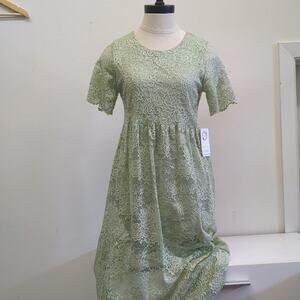 NWT Orange Creek  mint Green Lace maxi‎ Dress size Small